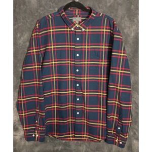 LL Bean Signature Oxford Plaid Mens Shirt XXL Slim Fit Casual Work‎ wear